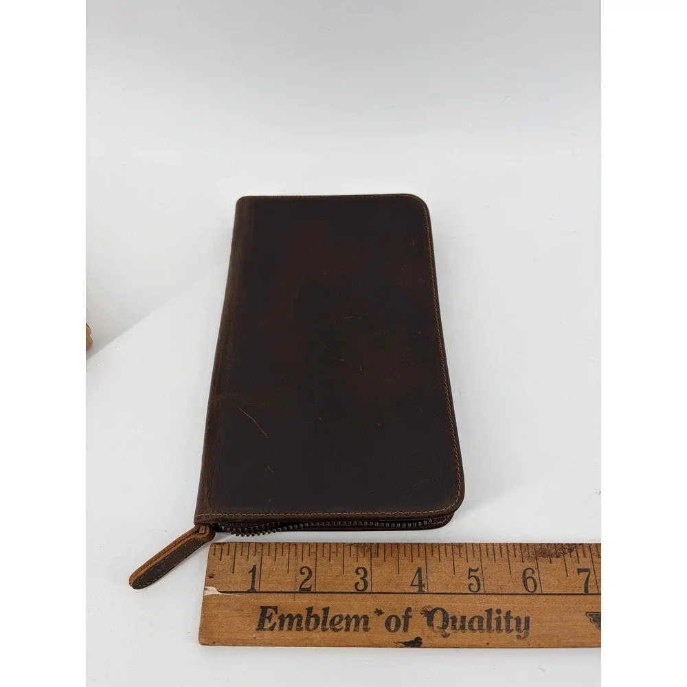 Polare Full Grain Leather Travel Four Passport Wallet,, Dark Brown, Travel, Vaca